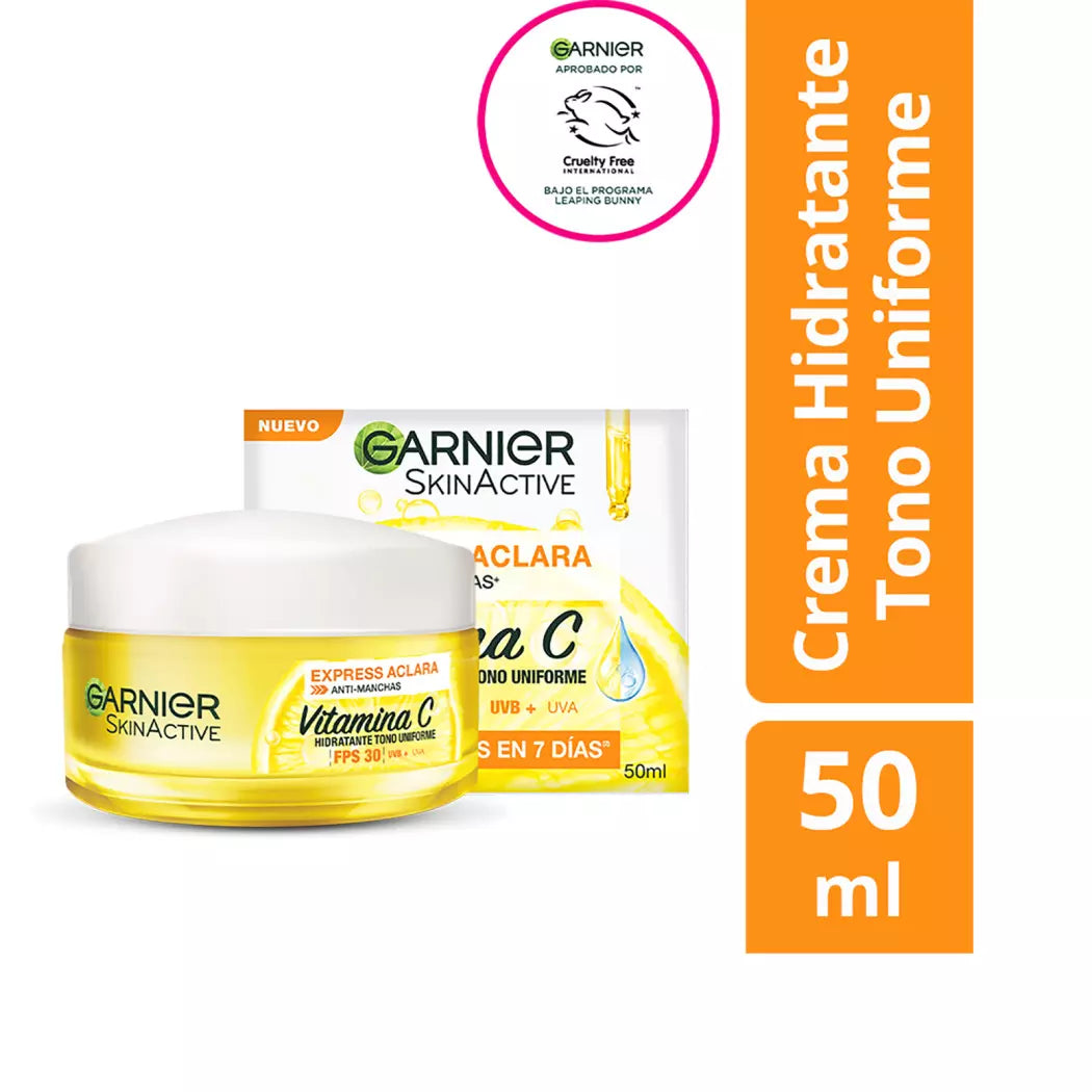 Crema Garnier Express Aclara Skin Active Anti-manchas con FPS30 50ml