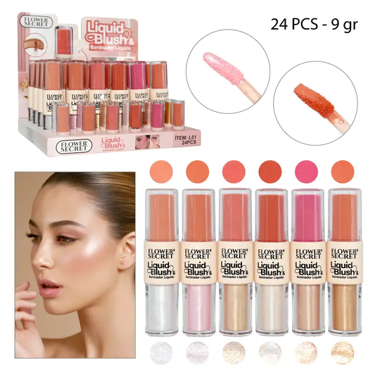 ILUMINADOR Y RUBOR LIQUIDO, 2 EN 1 - 9 GR