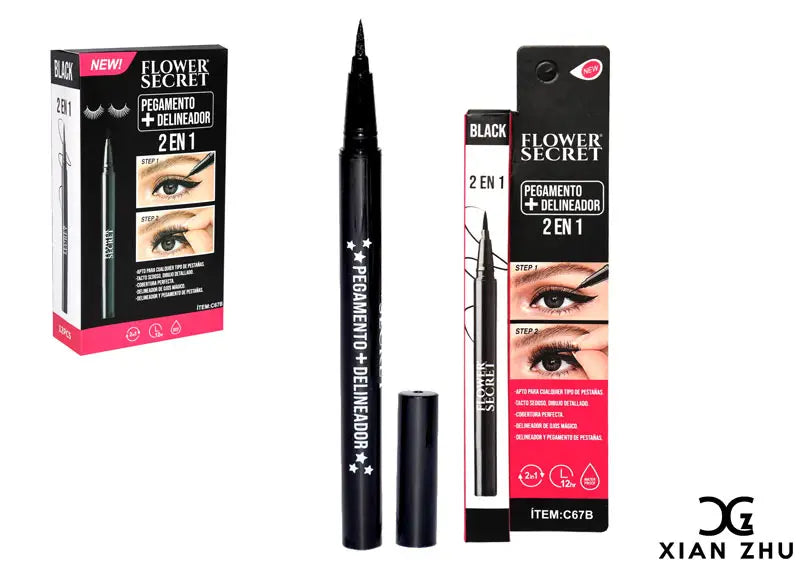 DELINEADOR DE OJOS CON PEGAMENTO NEGRO - 7 ML