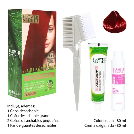 KIT DE TINTURA CAPILAR KERATINA VEGETAL 8.66