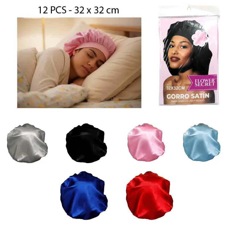 GORRO DE SATIN COLOR SOLIDO - 32 X 32 CM